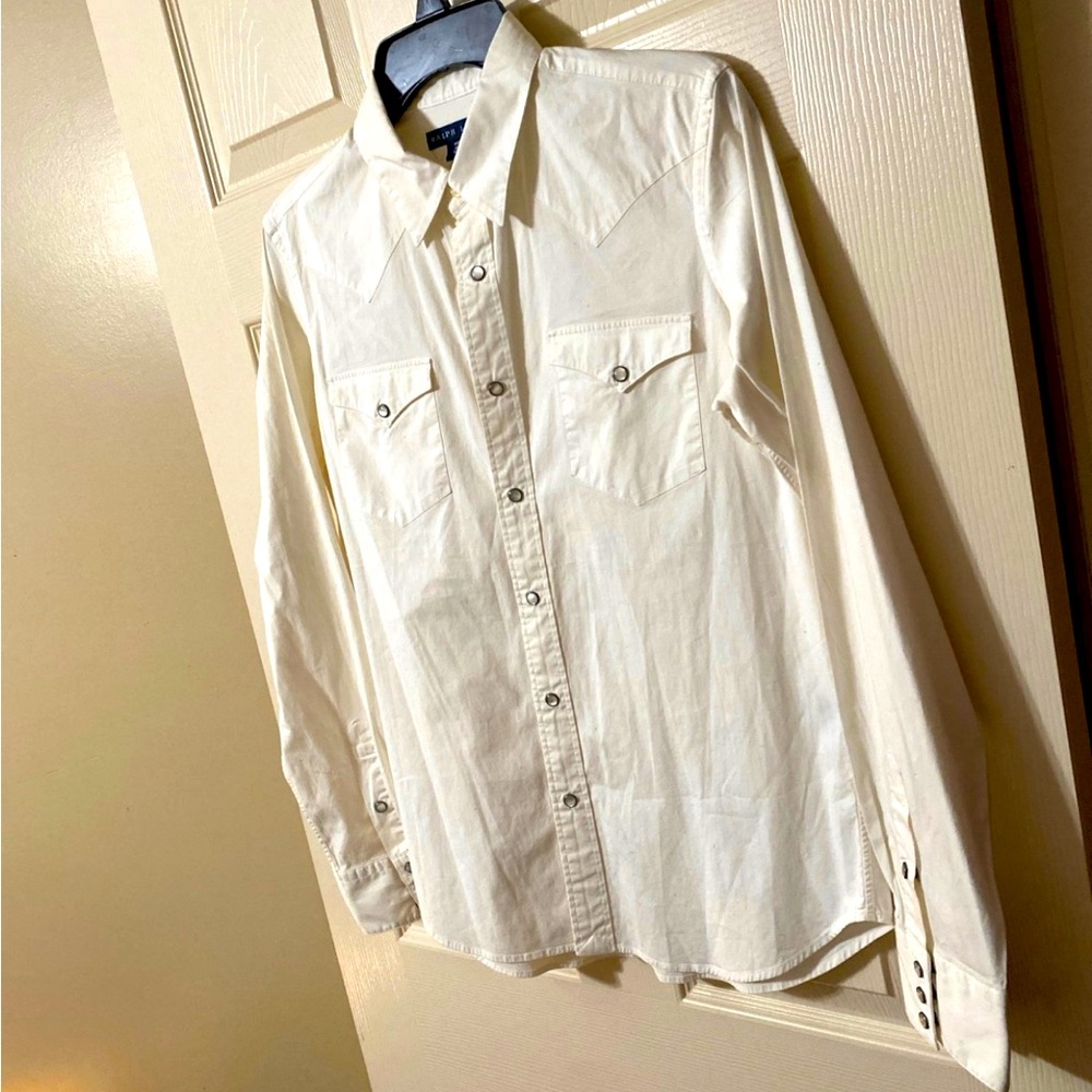 Vintage Ralph Lauren Pearl Snap Shirt Size 10 (M)